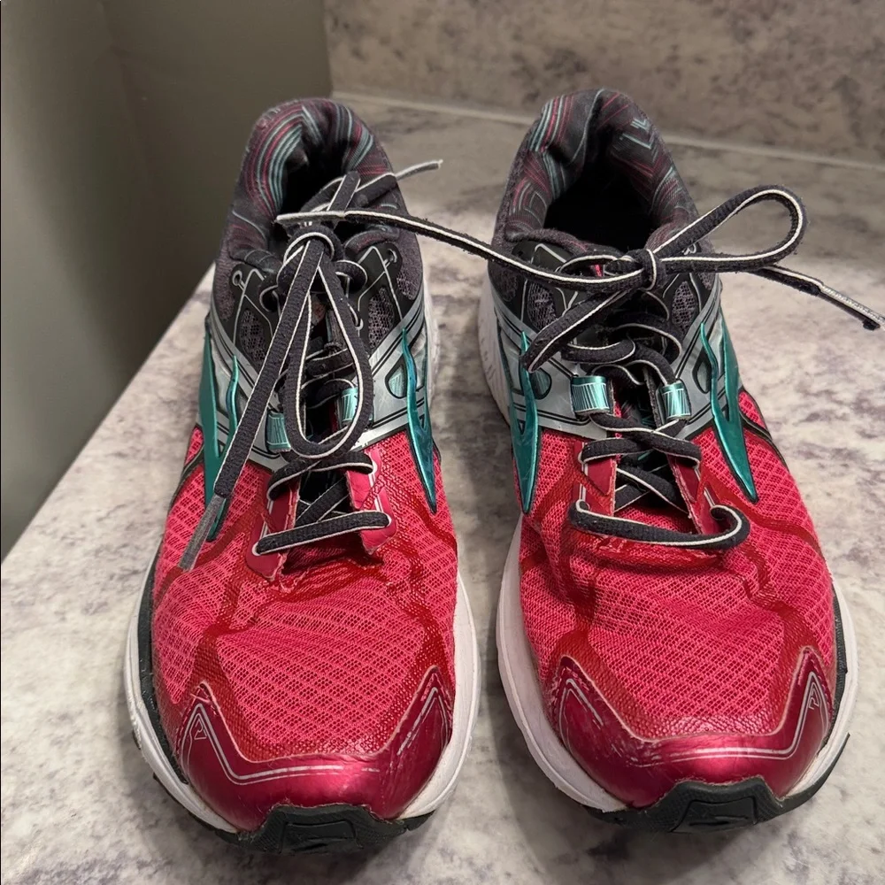 Brooks RAVENNA 7 Women's Running Shoes Size 9.5 Pink Teal Gray EUC